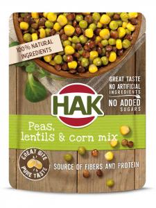 Peas, lentils and corn mix